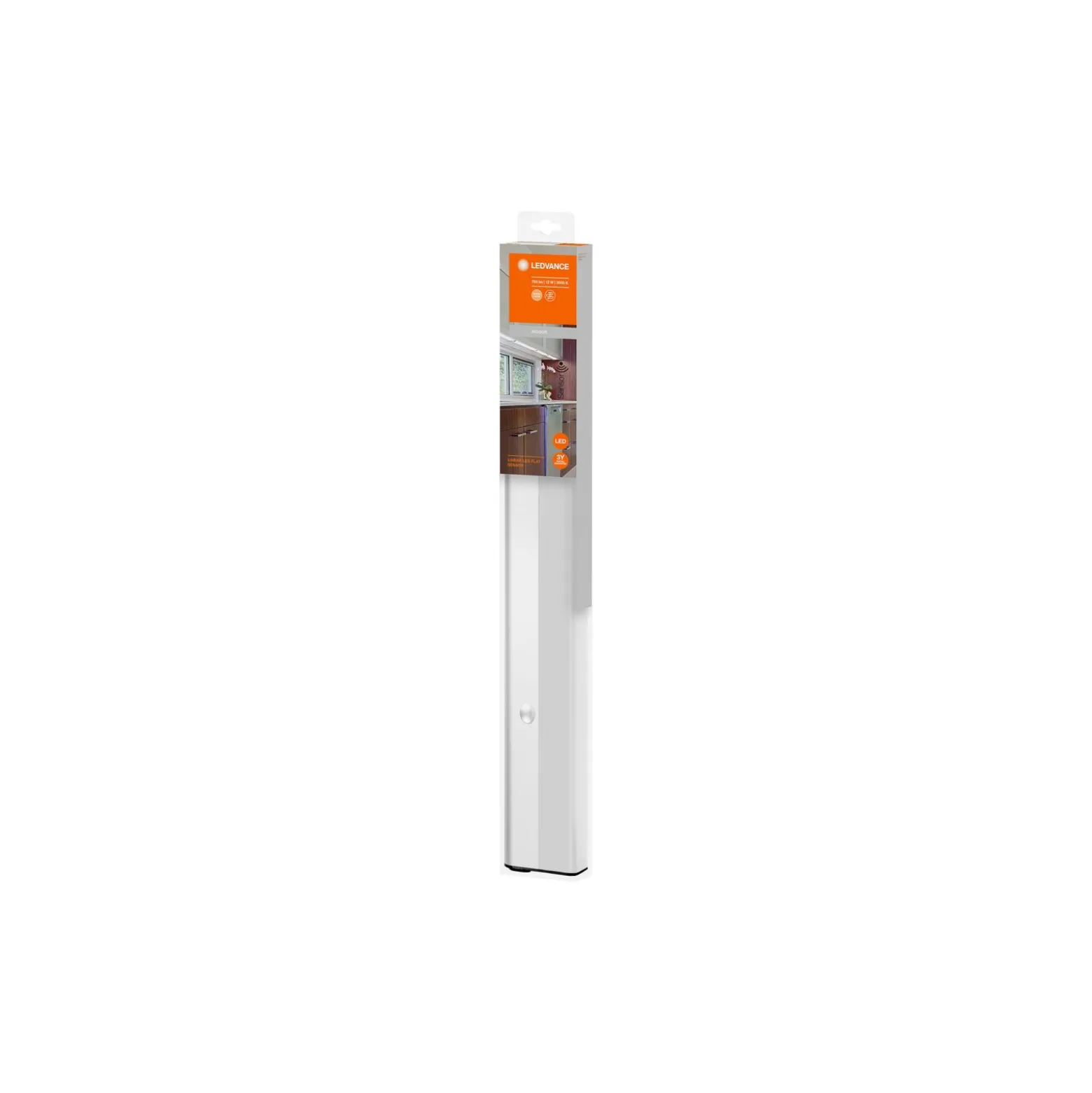 Ledvance LED Allmänbruksarmatur Linear Platt 12W 760lm - 830 Varm Vit | 53cm - Rörelse- Och Ljussensor
