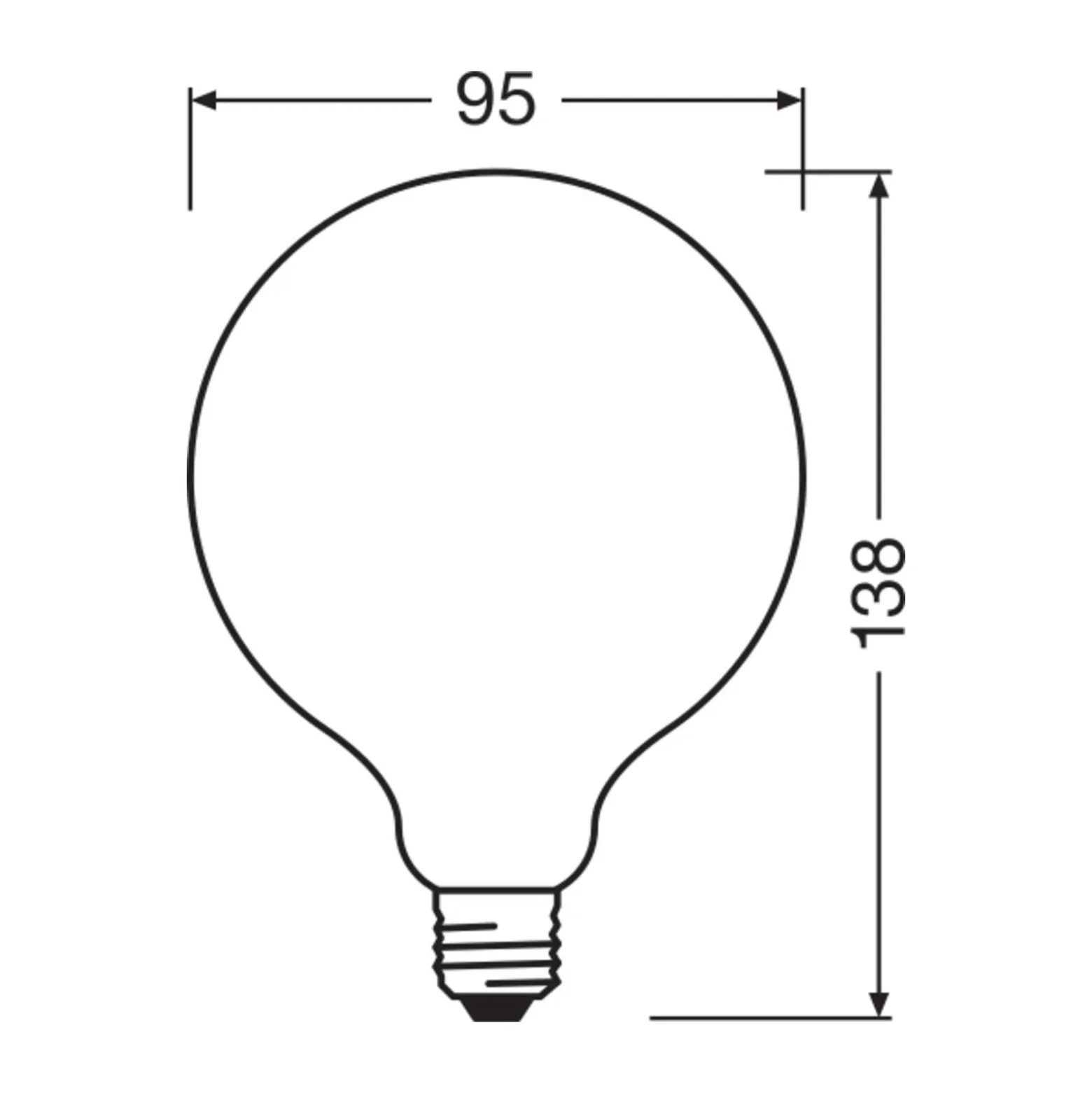 Ledvance LED Classic E27 Globe Matt 11W 1521lm - 827 Extra Varm Vit | Dimbar - Ersättare 100W