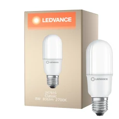 Ledvance LED Classic Stick LED E27 Matt 8W 806lm - 827 Extra Varm Vit | Ersättare 60W