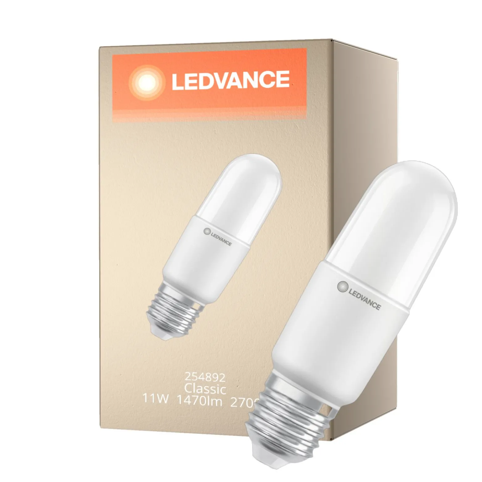 Ledvance LED Classic Stick P LED E27 Tubular Matt 11W 1470lm - 827 Extra Varm Vit | Ersättare 100W