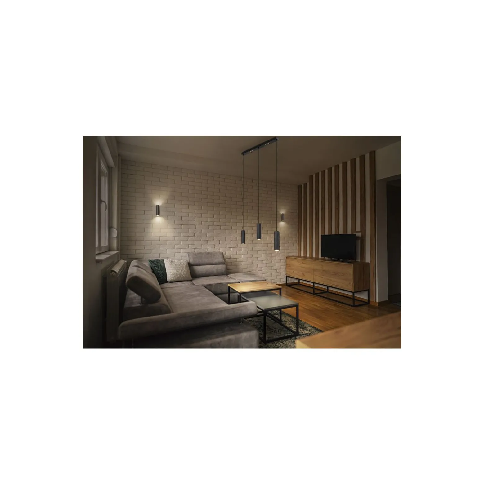 Ledvance LED Decor Pendellampa Drums Svart 7W 460lm - 830 Varm Vit