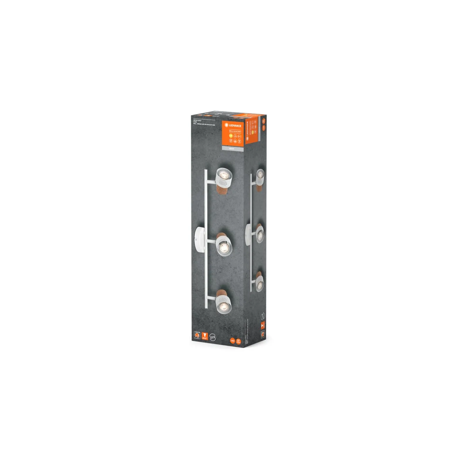 Ledvance LED Decor Spot Cork Stål Vit 10W 690lm - 827 Extra Varm Vit | Dimbar