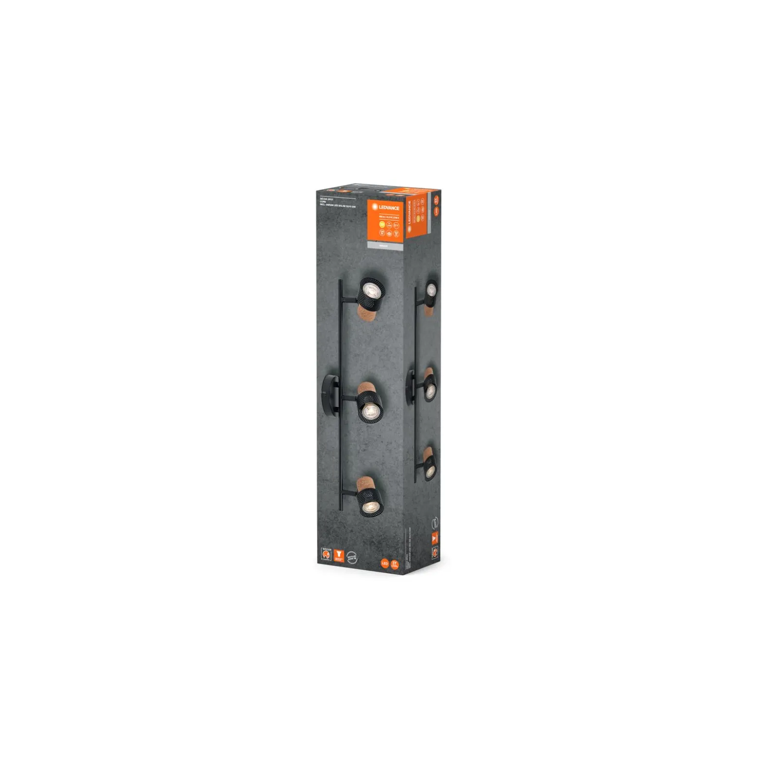Ledvance LED Decor Spot Cork Stål Svart 10W 690lm - 827 Extra Varm Vit | Dimbar