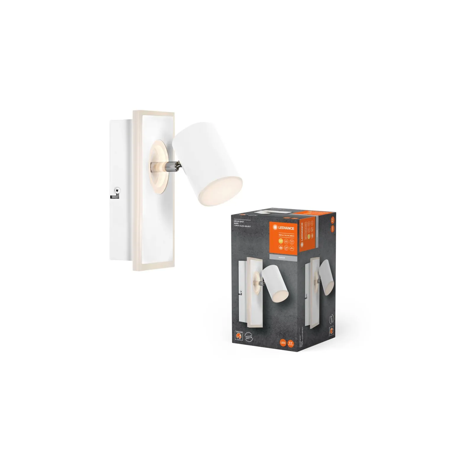 Ledvance LED Decor Spot Mars Stål Vit 16W 875lm - 830 Varm Vit