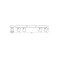 Ledvance LED Decor Spot Neptune Stål Svart 27W 1280lm - 830 Varm Vit