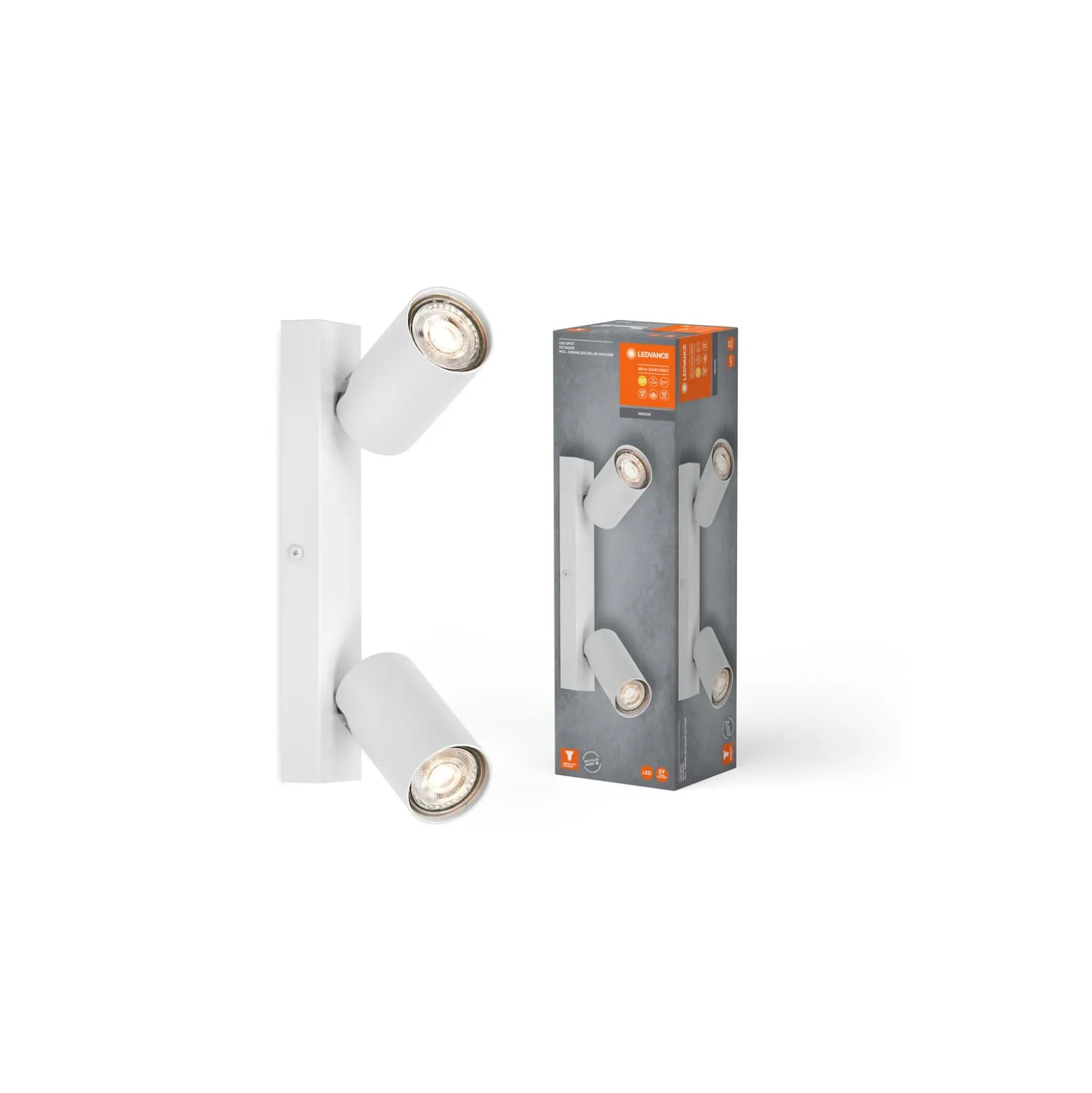 Ledvance LED Decor Spot Octagon Stål Vit 6W 460lm - 827 Extra Varm Vit | Dimbar
