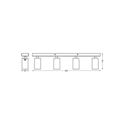 Ledvance LED Decor Spot Octagon Stål Svart 13W 920lm - 827 Extra Varm Vit | Dimbar
