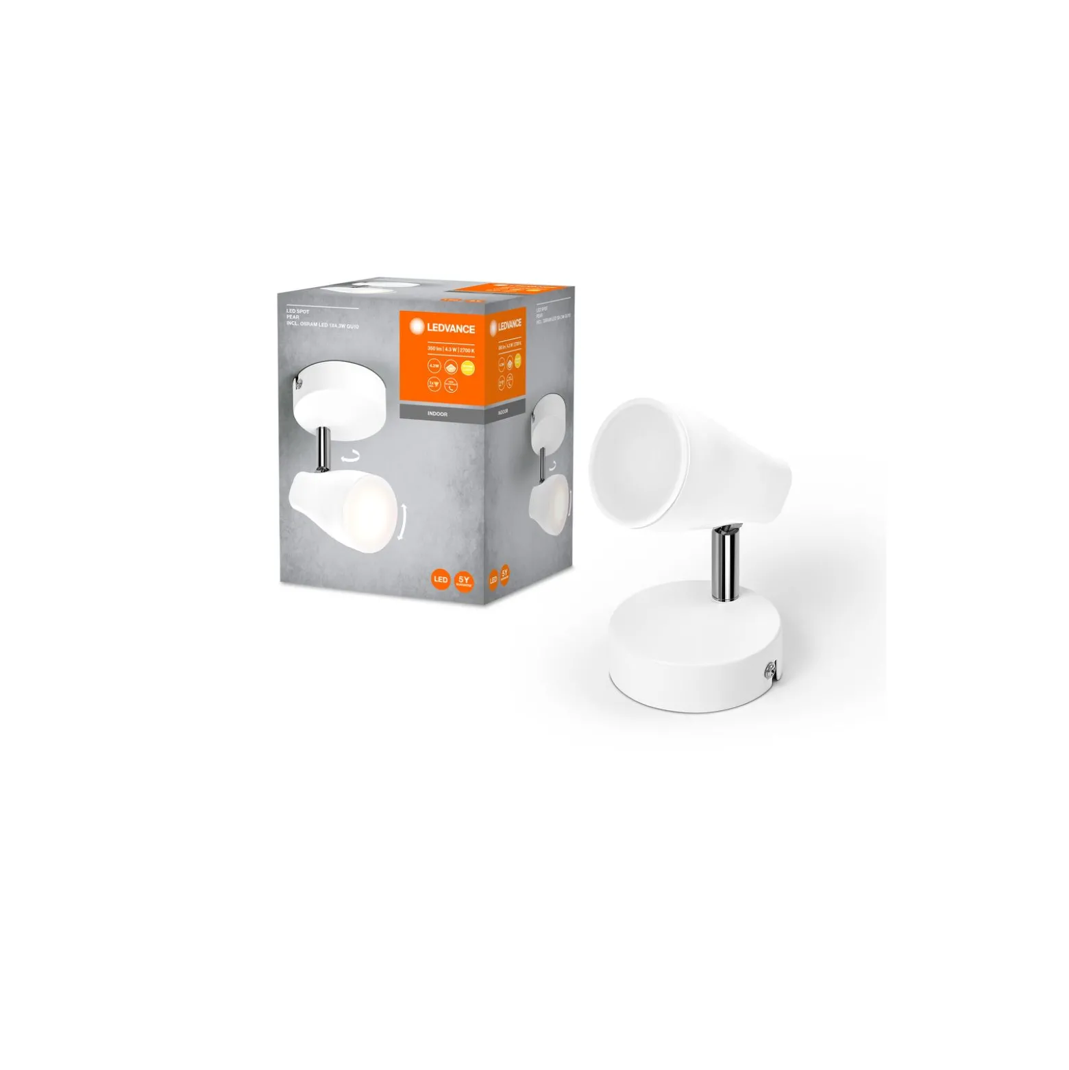 Ledvance LED Decor Spot Plast Vit 4W 210lm - 827 Extra Varm Vit | Dimbar