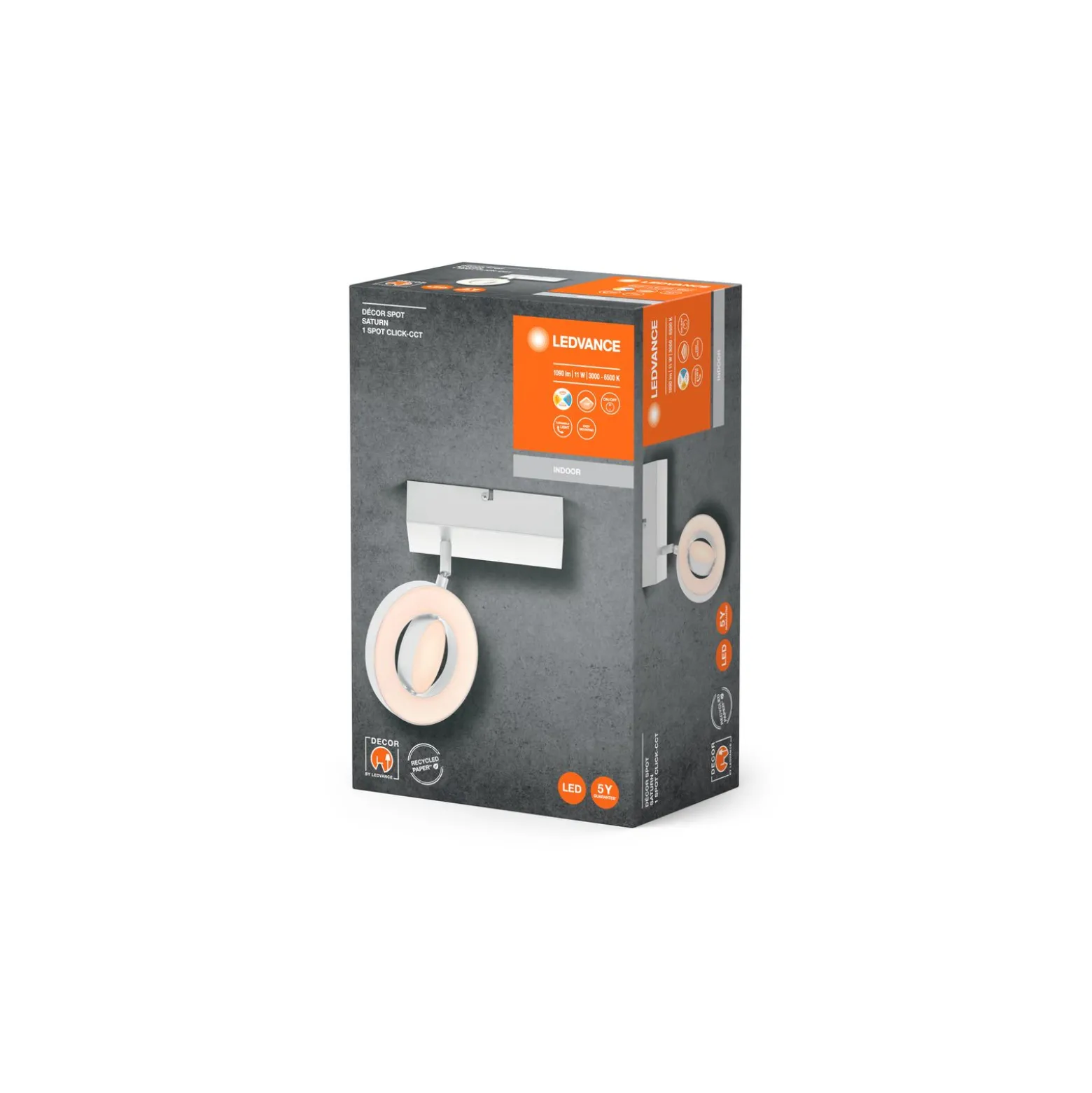 Ledvance LED Decor Spot Saturn Plast Vit 11W 340lm - 830-842-865 CCT