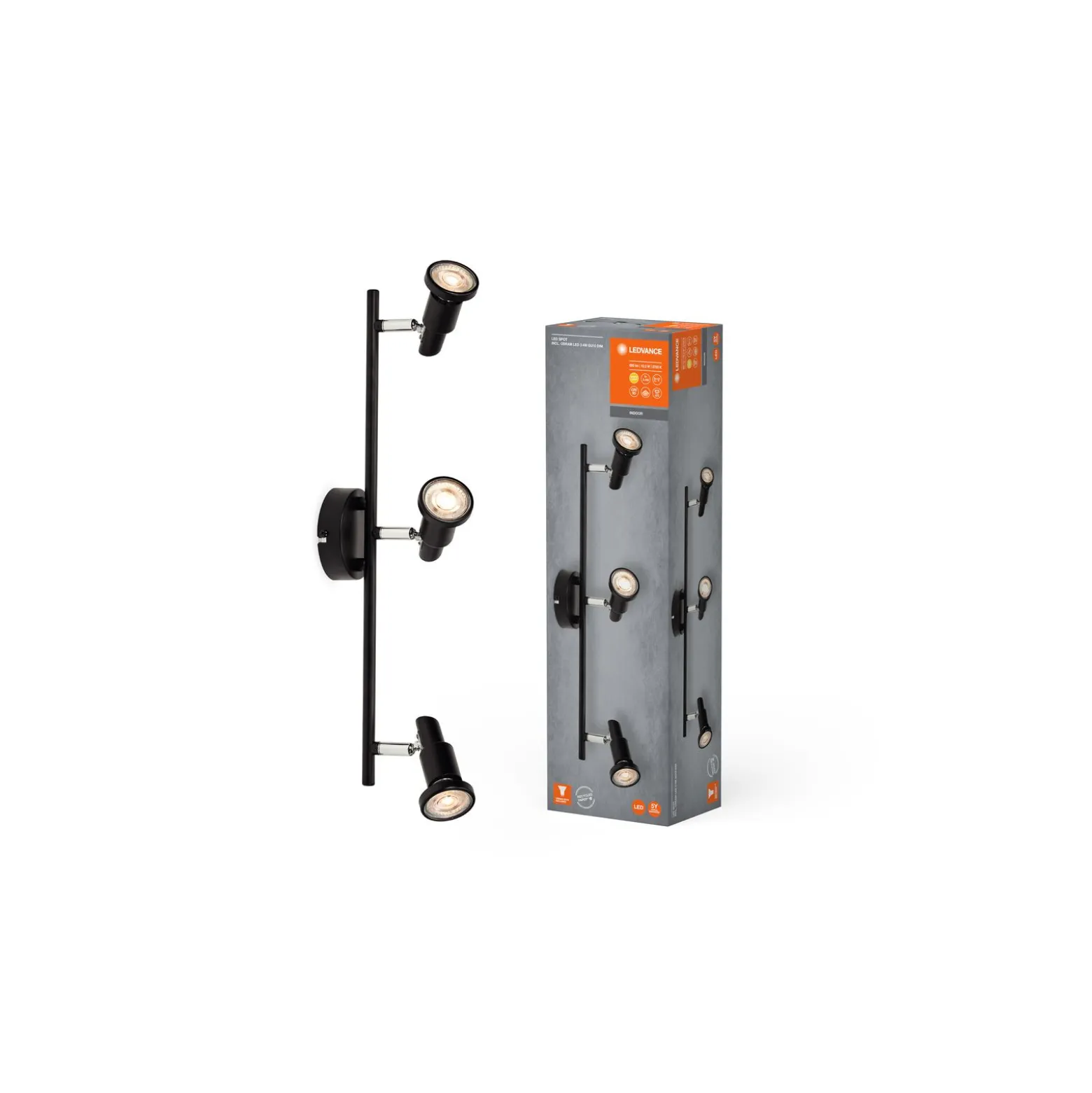 Ledvance LED Decor Spot Stål Svart 10W 690lm - 827 Extra Varm Vit | Dimbar