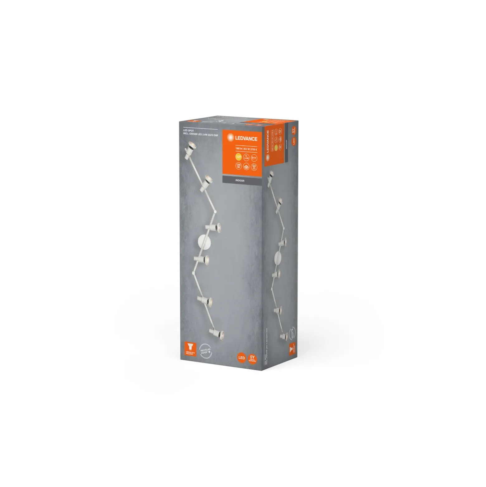 Ledvance LED Decor Spot Stål Vit 20W 1380lm - 827 Extra Varm Vit | Dimbar