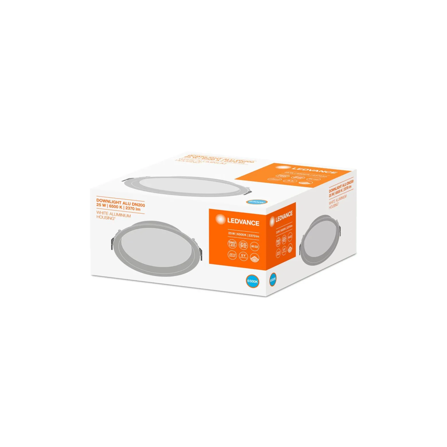 Ledvance LED Downlight Alu DN200 25W 2370lm 100D - 865 Dagsljus | 215mm - IP44