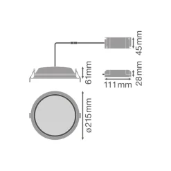 Ledvance LED Downlight Alu DN200 35W 3150lm 100D - 840 Kallvit | 215mm - IP44