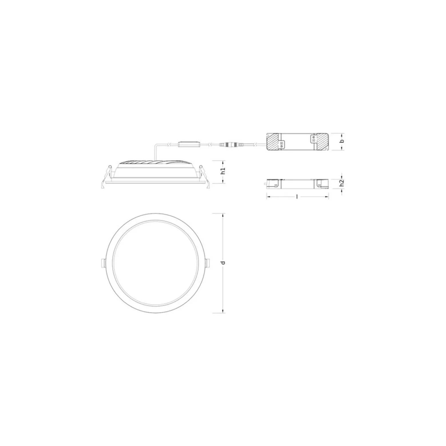 Ledvance LED Downlight Comfort Opal Aluminium Vit 42W 5000lm 180D - 930-940 CCT | 265mm - Utskärning 250mm - IP44 - Bästa Färgåtergivning - Zigbee Dimbar