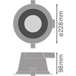Ledvance LED Downlight Comfort DN205 20W 60D - 3-Colour Light Växla | 228mm - IP54