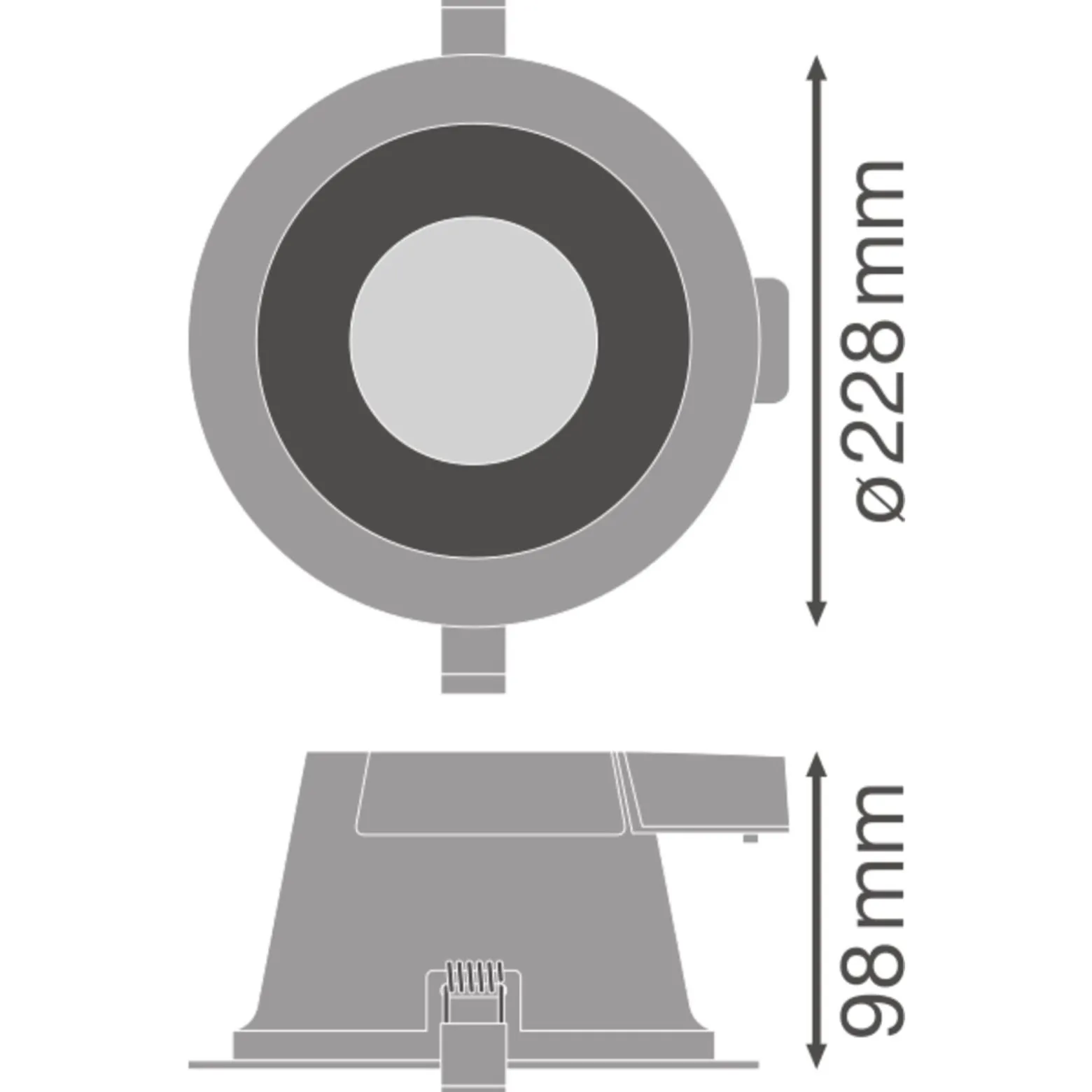 Ledvance LED Downlight Comfort DN205 20W 60D - 3-Colour Light Växla | 228mm - IP54
