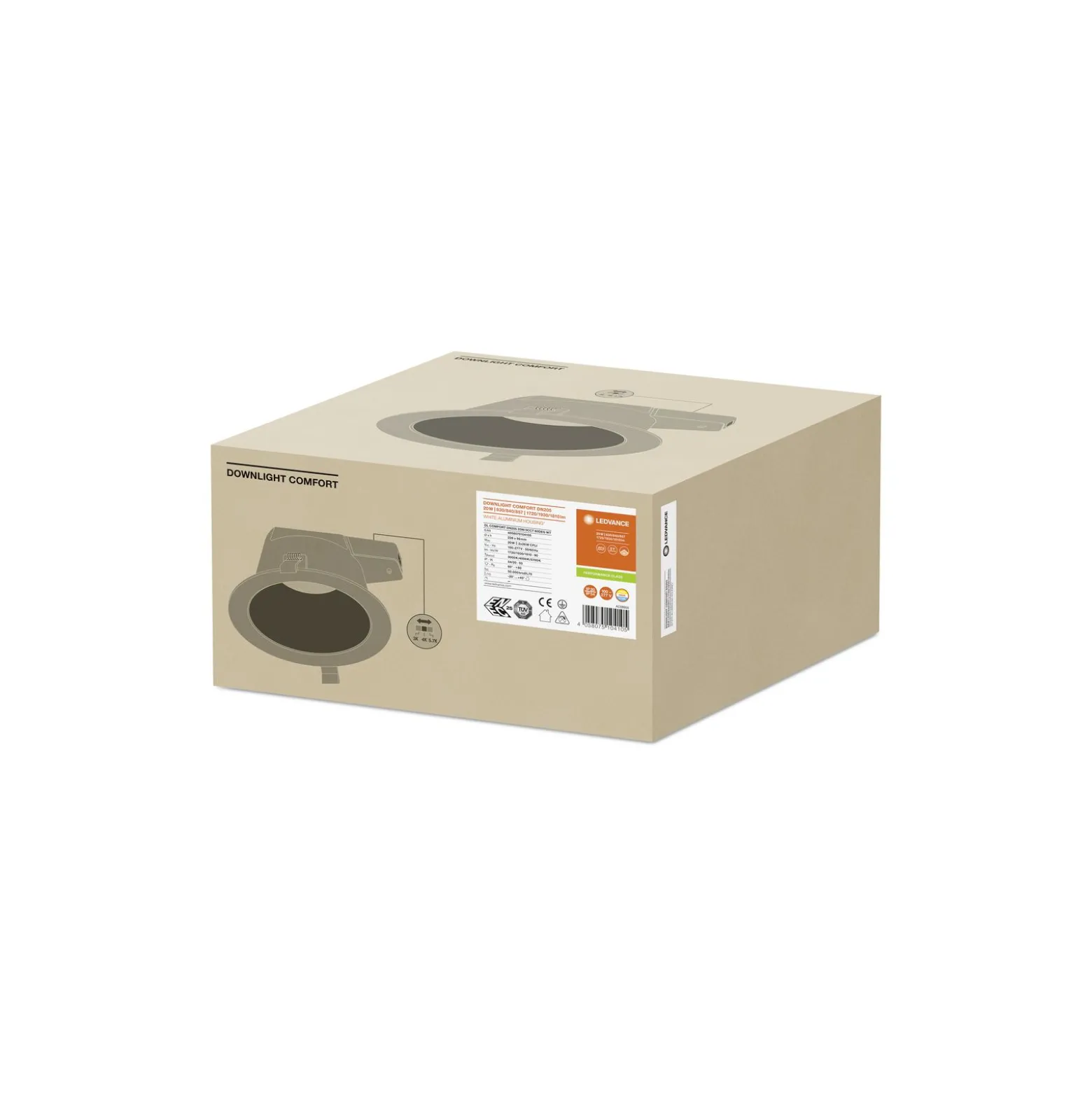 Ledvance LED Downlight Comfort DN205 20W 60D - 3-Colour Light Växla | 228mm - IP54