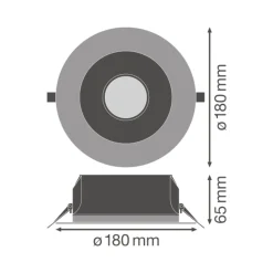 Ledvance LED Downlight Performance DN155 14W 1600lm 65D - 840 Kallvit | 180mm - IP54 - Dali Dimbar