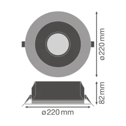 Ledvance LED Downlight Performance DN195 21W 2400lm 65D - 830 Varm Vit | 220mm - IP54