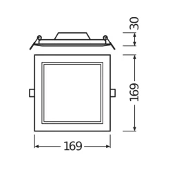 Ledvance LED Downlight Slim Fyrkant SQ155 12W 1020lm 120D - 840 Kallvit