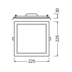 Ledvance LED Downlight Slim Fyrkant SQ210 18W 1530lm 120D - 830 Varm Vit