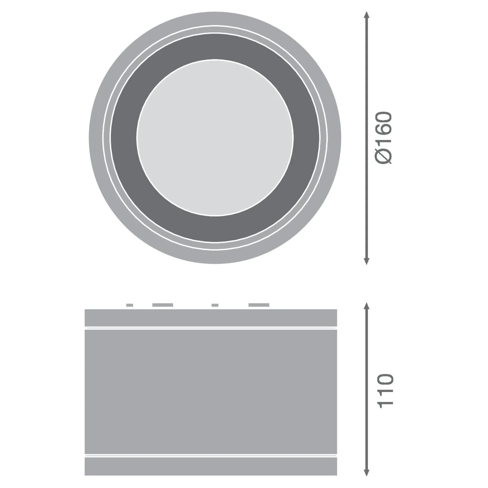 Ledvance LED Downlight Surface IP65 Aluminium Svart 30W 3300lm 60D - 840 Kallvit | IP65