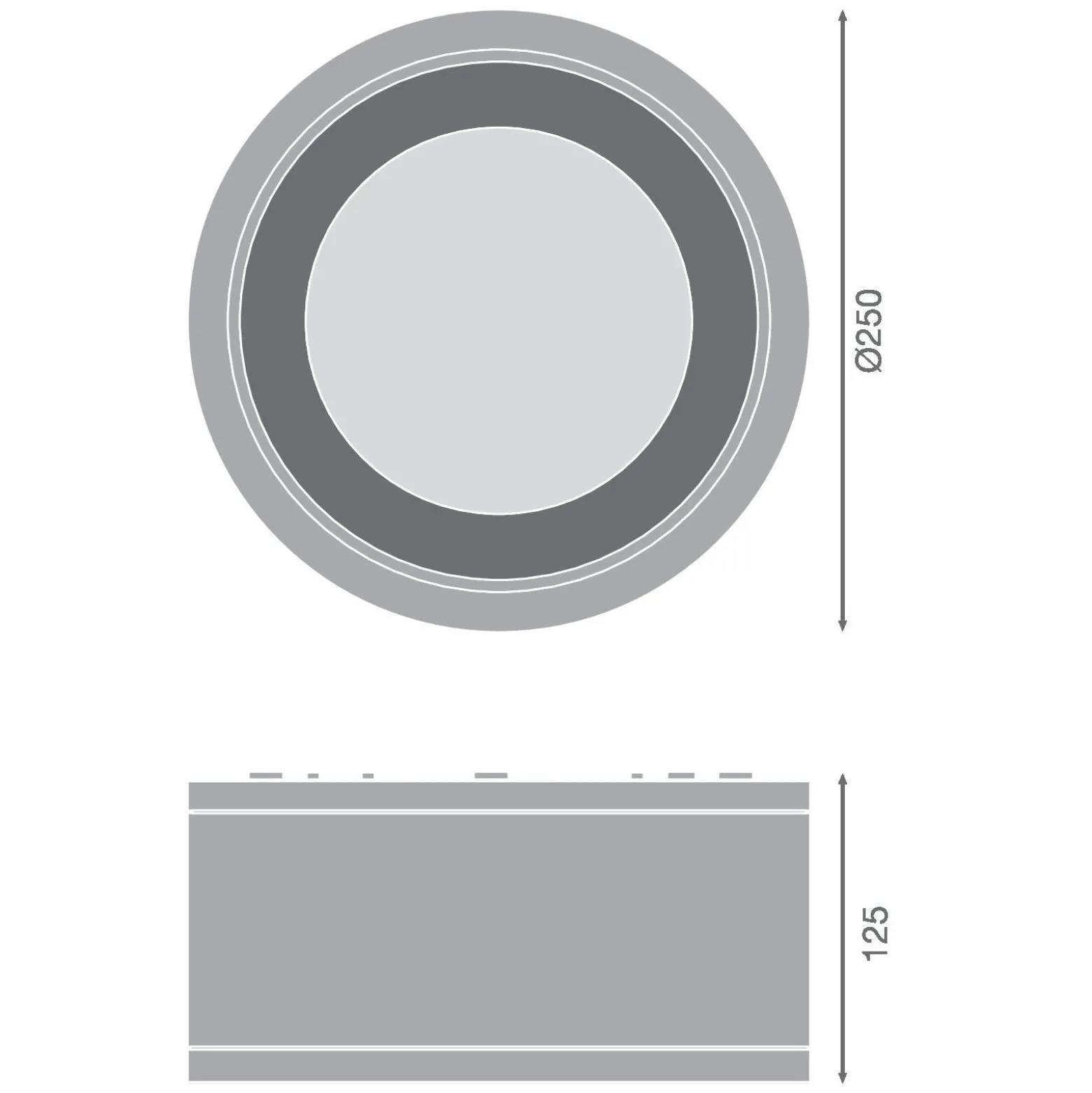 Ledvance LED Downlight Surface IP65 Aluminium Svart 45W 4725lm 60D - 830 Varm Vit | IP65