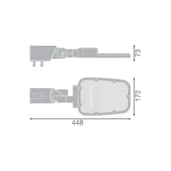 Ledvance LED gatubelysning Area Value Liten SPD Aluminium Grå 45W 6075lm 160x58D - 740 Kallvit | IP66 - Symmetrisk