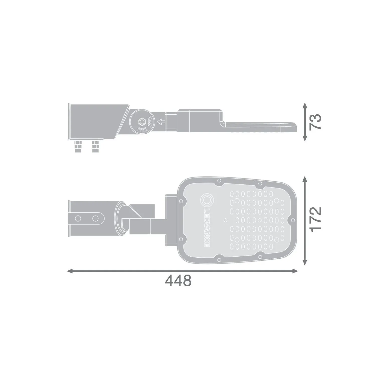 Ledvance LED gatubelysning Area Value Liten SPD Aluminium Grå 30W 4050lm 160x58D - 740 Kallvit | IP66 - Symmetrisk