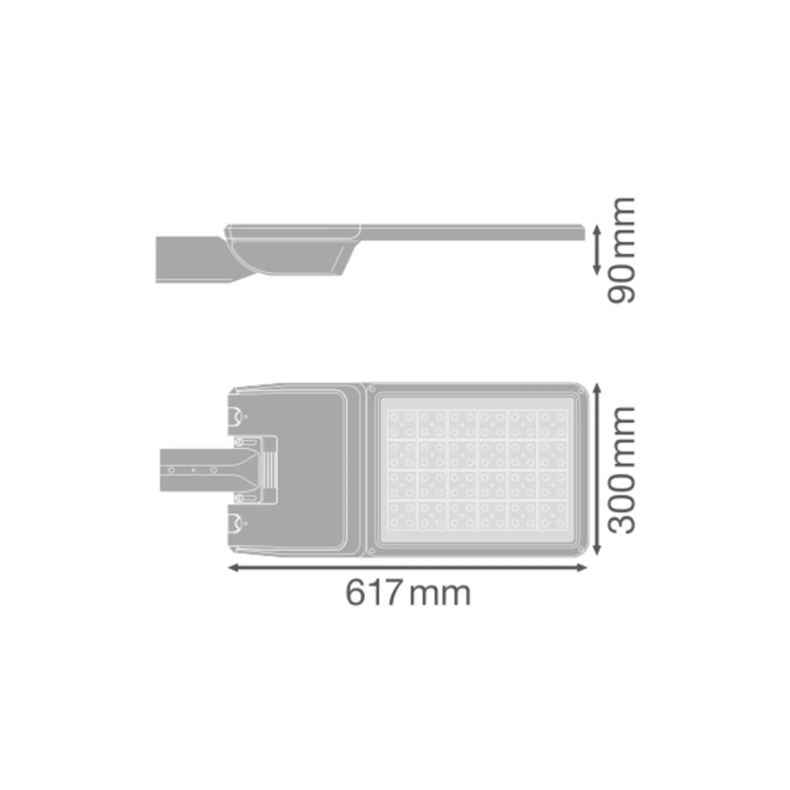Ledvance LED Gatubelysning Flex Stor RW35ST Grå 110W 16350lm 35x135D - 730 Varm Vit | IP66 - Asymmetrisk