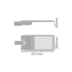 Ledvance LED Gatubelysning Flex Stor RW35ST Grå 110W 16650lm 35x135D - 740 Kallvit | IP66 - Asymmetrisk