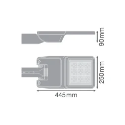 Ledvance LED gatubelysning Flex Liten RV25ST Grå 25W 3370lm 25x145D - 730 Varm Vit | IP66 – Asymmetrisk
