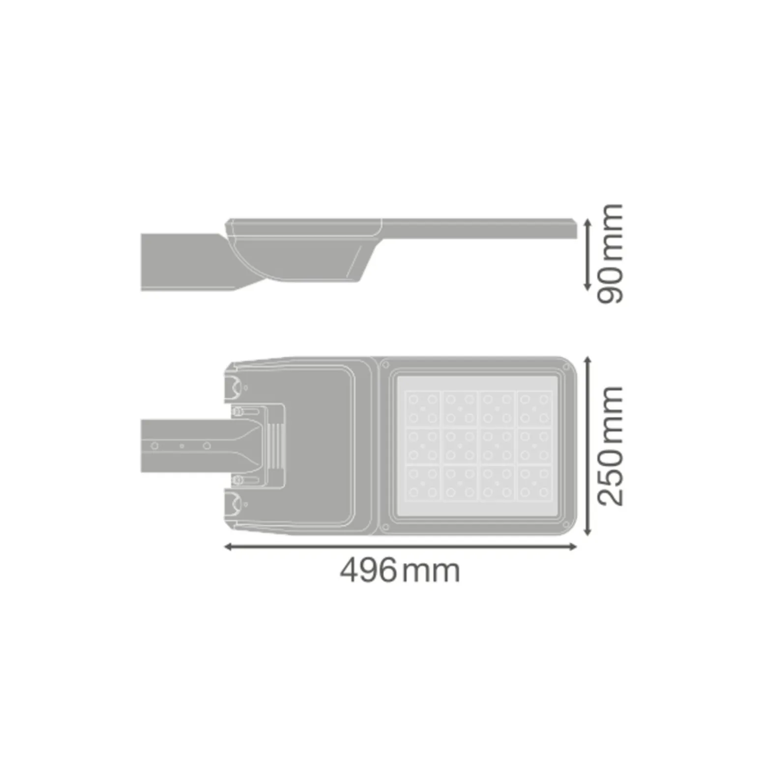 Ledvance LED Gatubelysning Flex Medium RV25ST Grå 80W 11650lm 25x145D - 740 Kallvit | IP66 - Asymmetrisk
