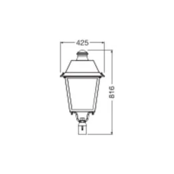 Ledvance LED Gatubelysning Urban 60W 6300lm 140D - 722 Extra Varm Vit | IP66 - Dali Dimbar - Symmetrisk