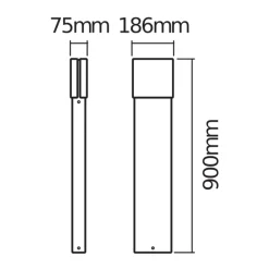 Ledvance LED Golv lamp Endura Stil ELLIPSE Mörk Grå 13W - 830