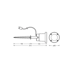 Ledvance LED Ground Spik Naut Svart 2W 100lm - 830 Varm Vit | IP44