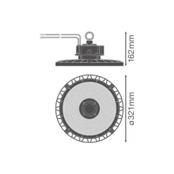 Ledvance LED Highbay Gen 5 Aluminium Svart 200W 35000lm 70D - 840 Kallvit | IP66 - 1-10V Dimbar