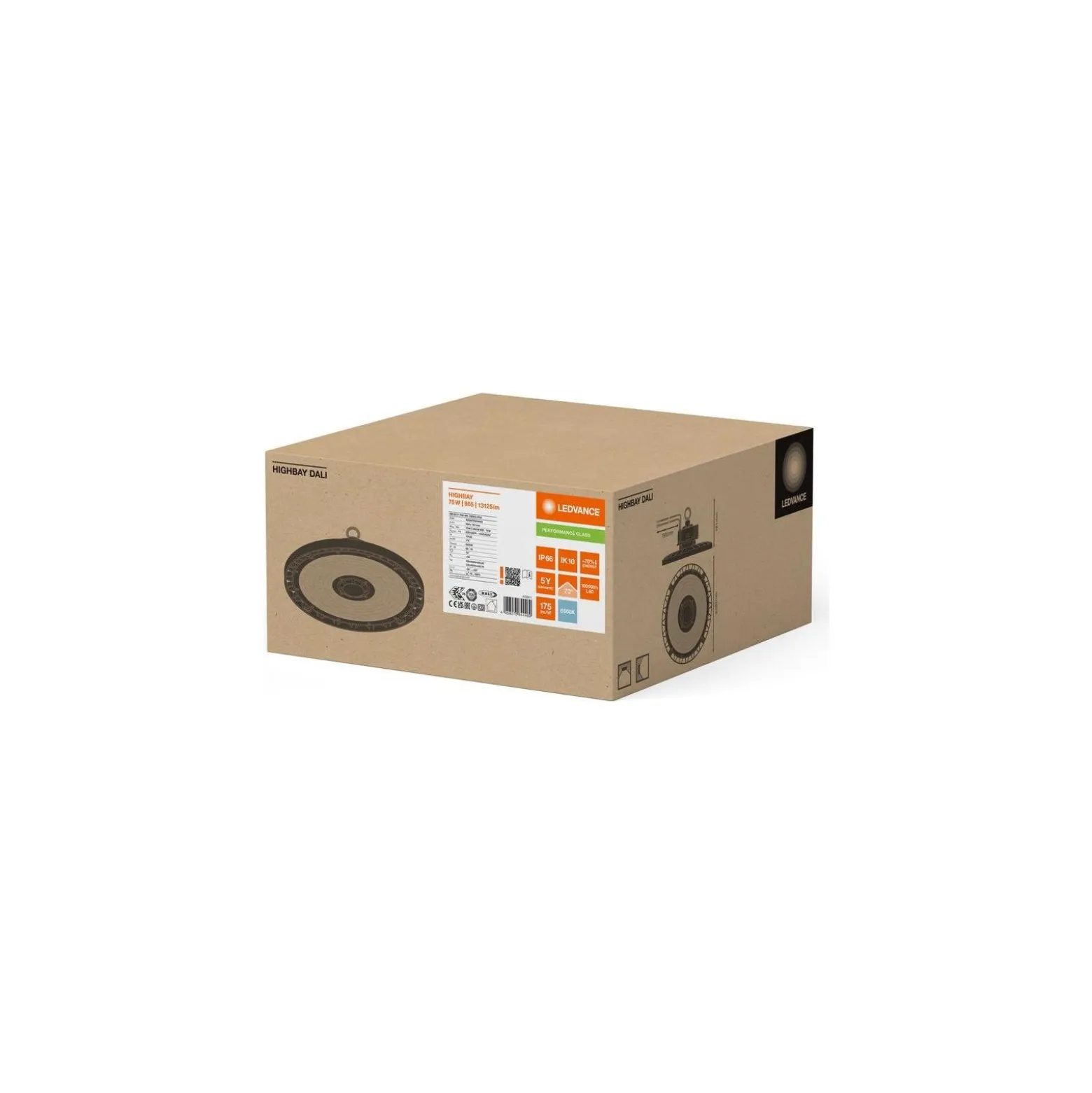 Ledvance LED Highbay Gen 5 Aluminium Svart 75W 13125lm 70D - 865 Dagsljus | IP66 - Dali Dimbar