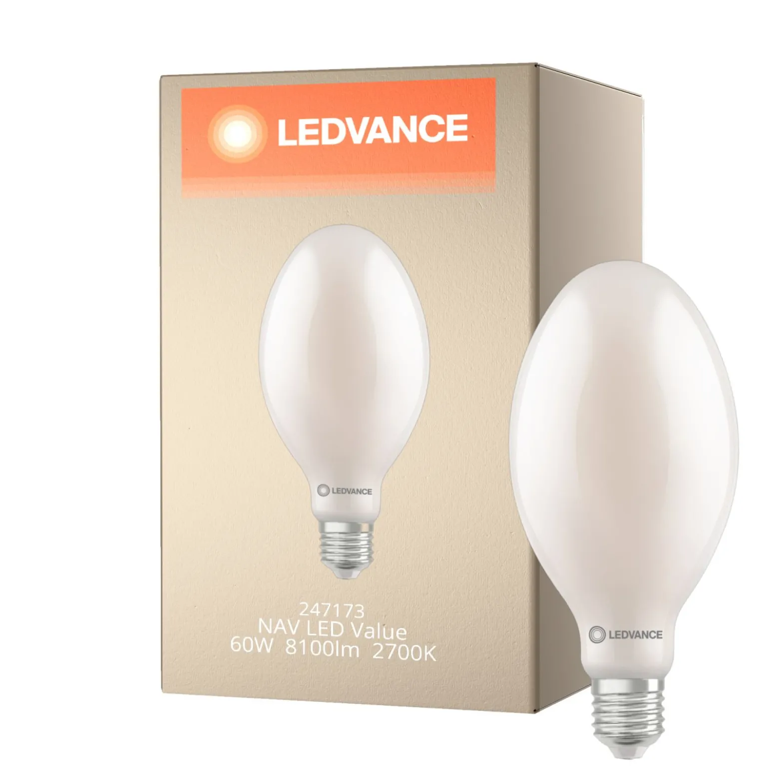 Ledvance LED Lampa HQL LED FIL V E40 60W 8100lm - 827 Extra Varm Vit | Ersättare 125W