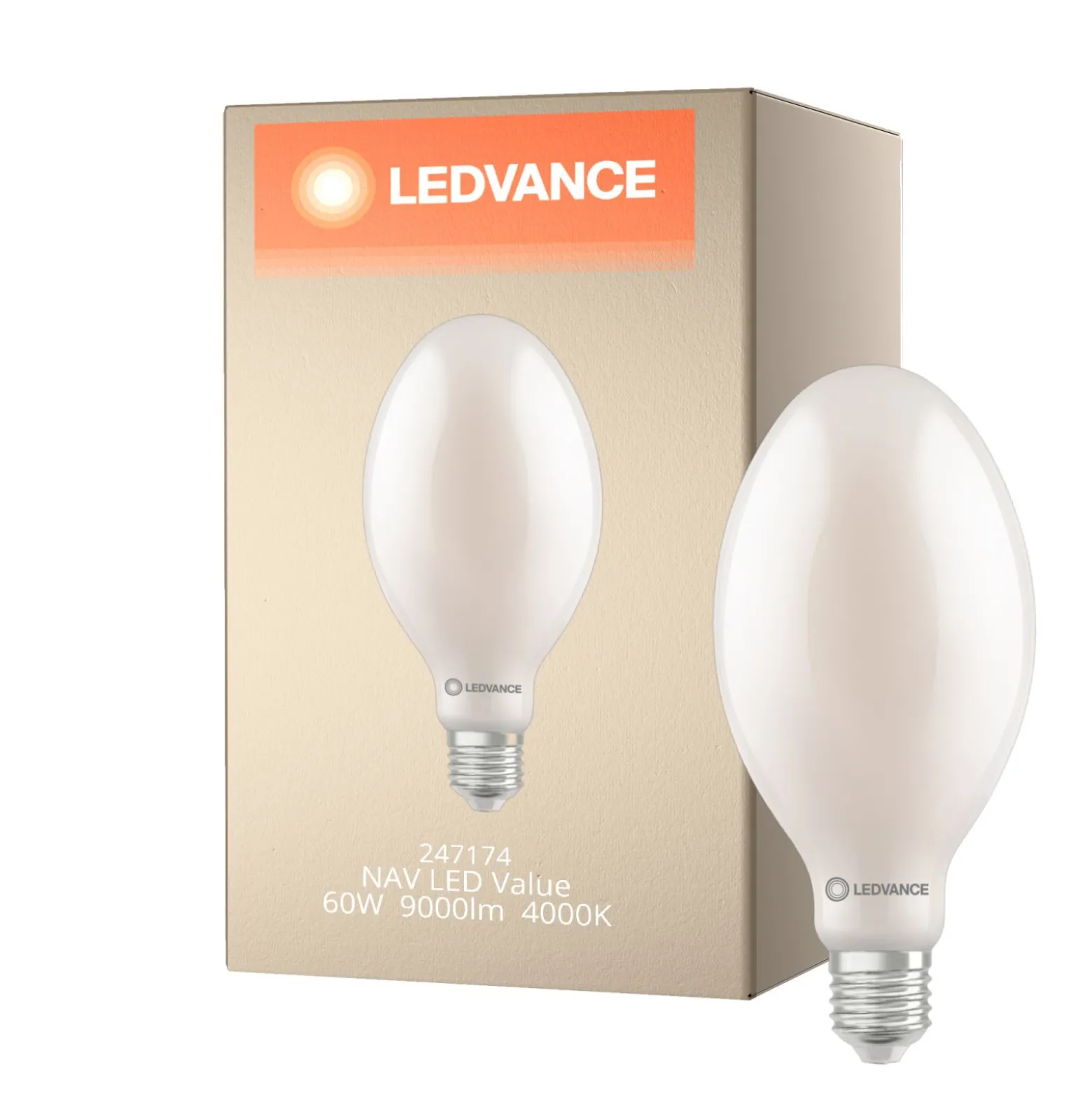 Ledvance LED Lampa HQL LED FIL V E40 60W 9000lm - 840 Kallvit | Ersättare 125W