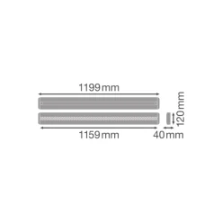 Ledvance LED Linjär IndiviLED 34W 3800lm - 830 Varm Vit | 120x12cm - 3 timmar nödbelysning