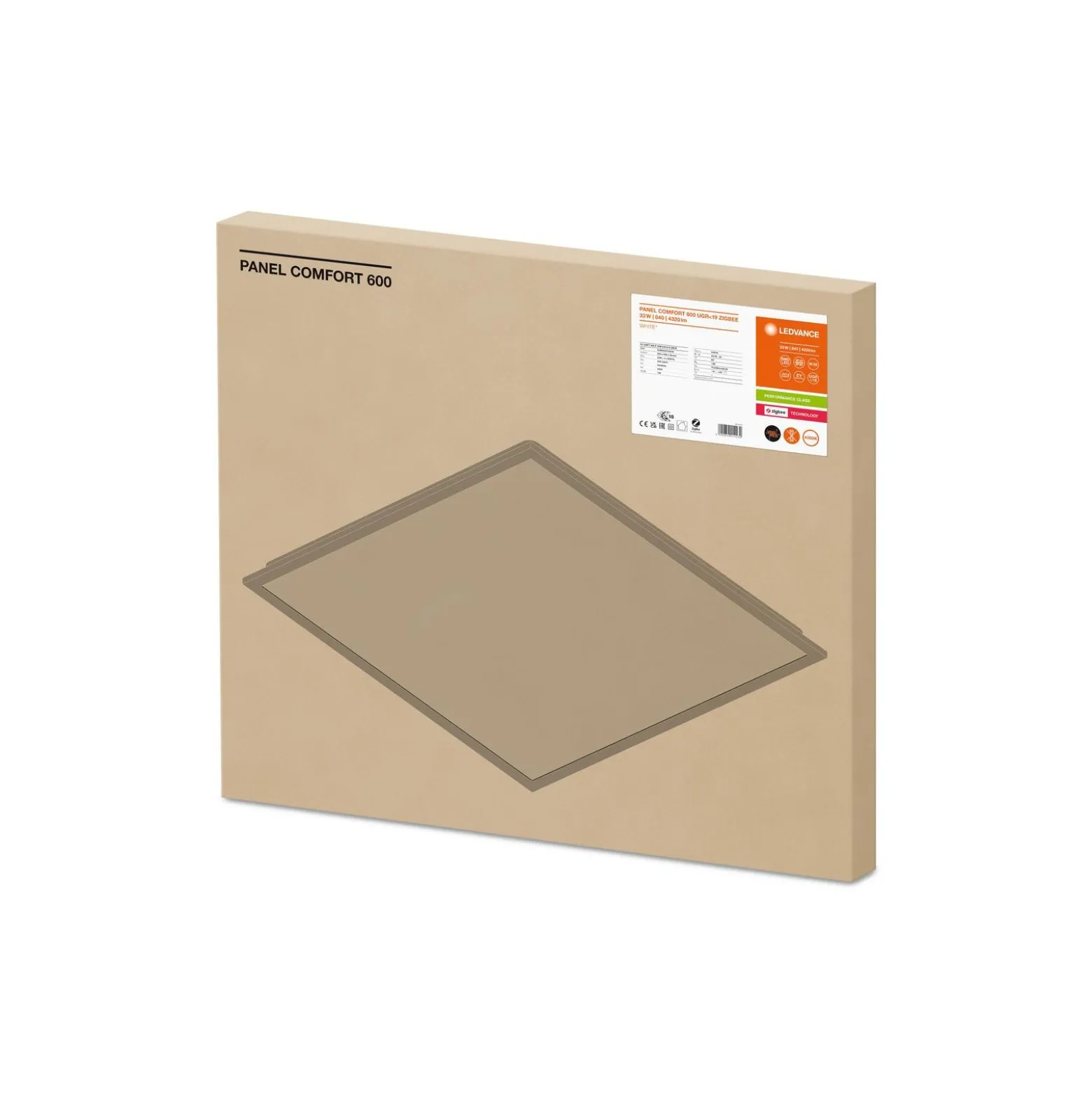Ledvance LED Panel Comfort 33W 4320lm - 840 Kallvit | 60x60cm - UGR <19 - ZigBee Dimbar