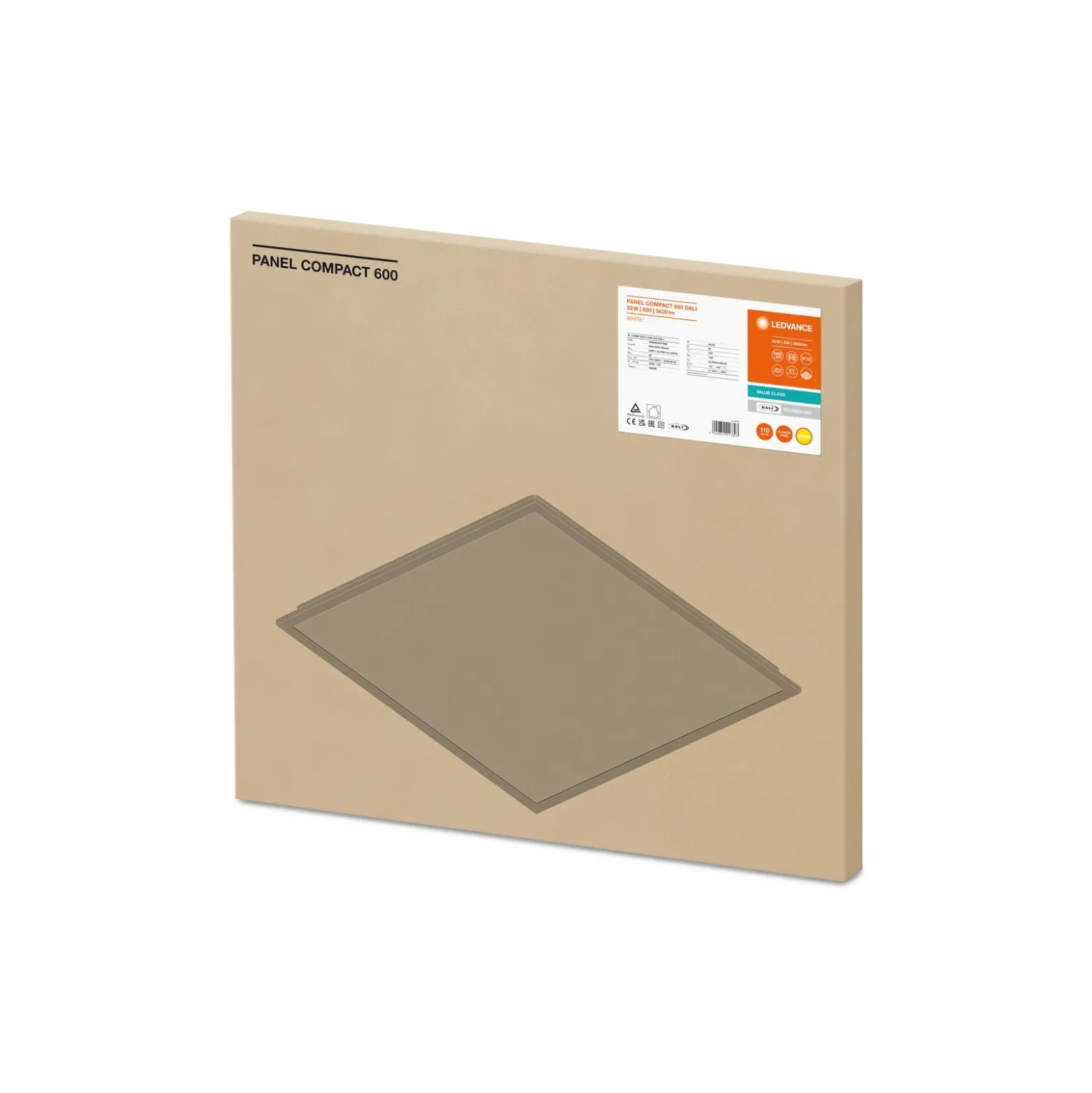 Ledvance LED Panel Kompakt 33W 3630lm - 830 Varm Vit | 60x60cm - UGR <25 - Dali Dimbar
