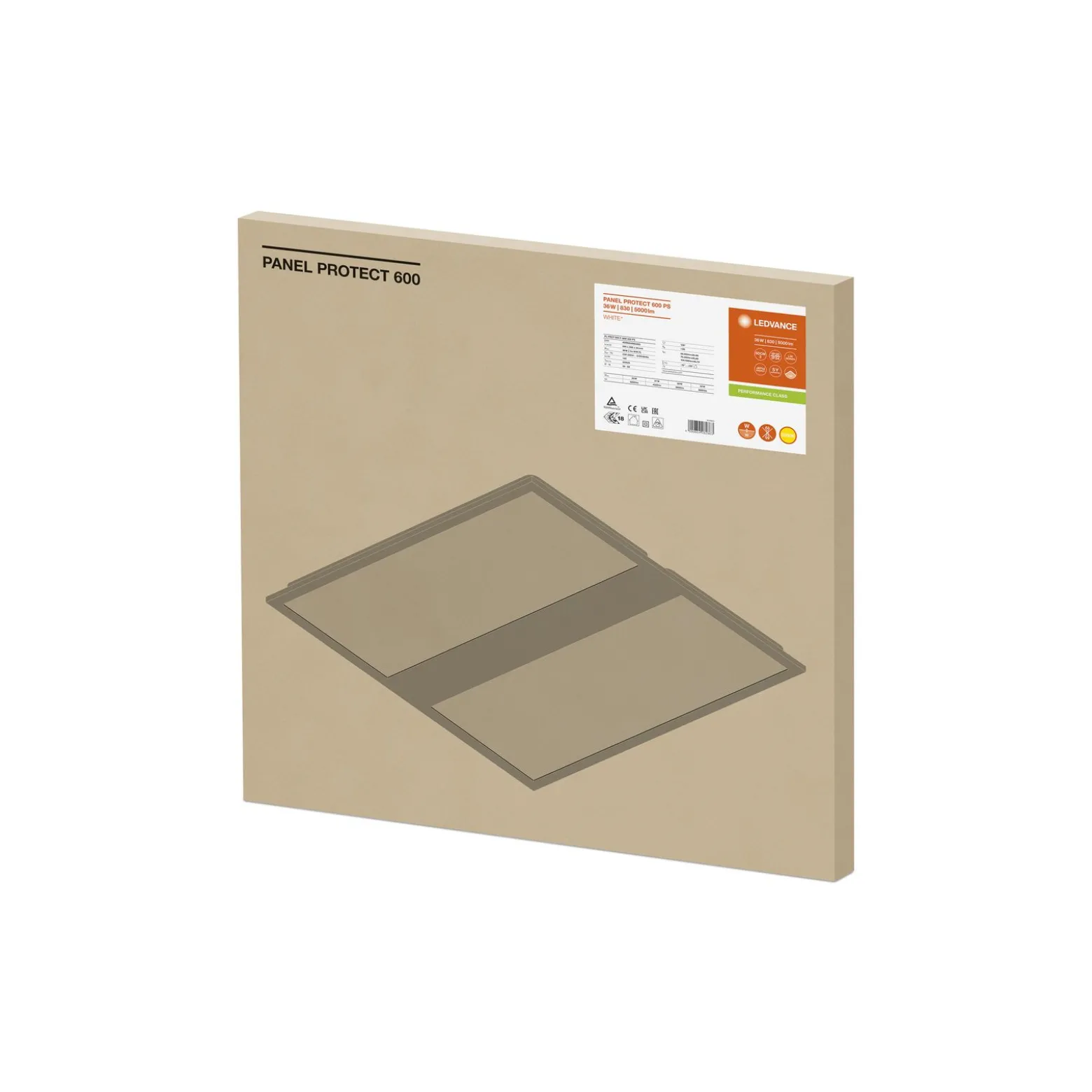 Ledvance LED Panel Protect 600 36W 5040lm - 840 Kallvit | 60x60cm - UGR <23