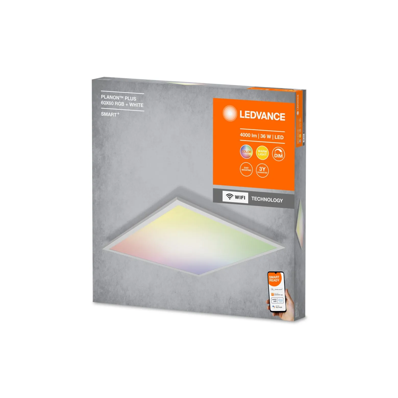 Ledvance LED Panel Smart+ Planon Plus 36W 3200lm - 830 Varm Vit + RGB | 60x60cm - UGR <25 - Wifi Dimbar