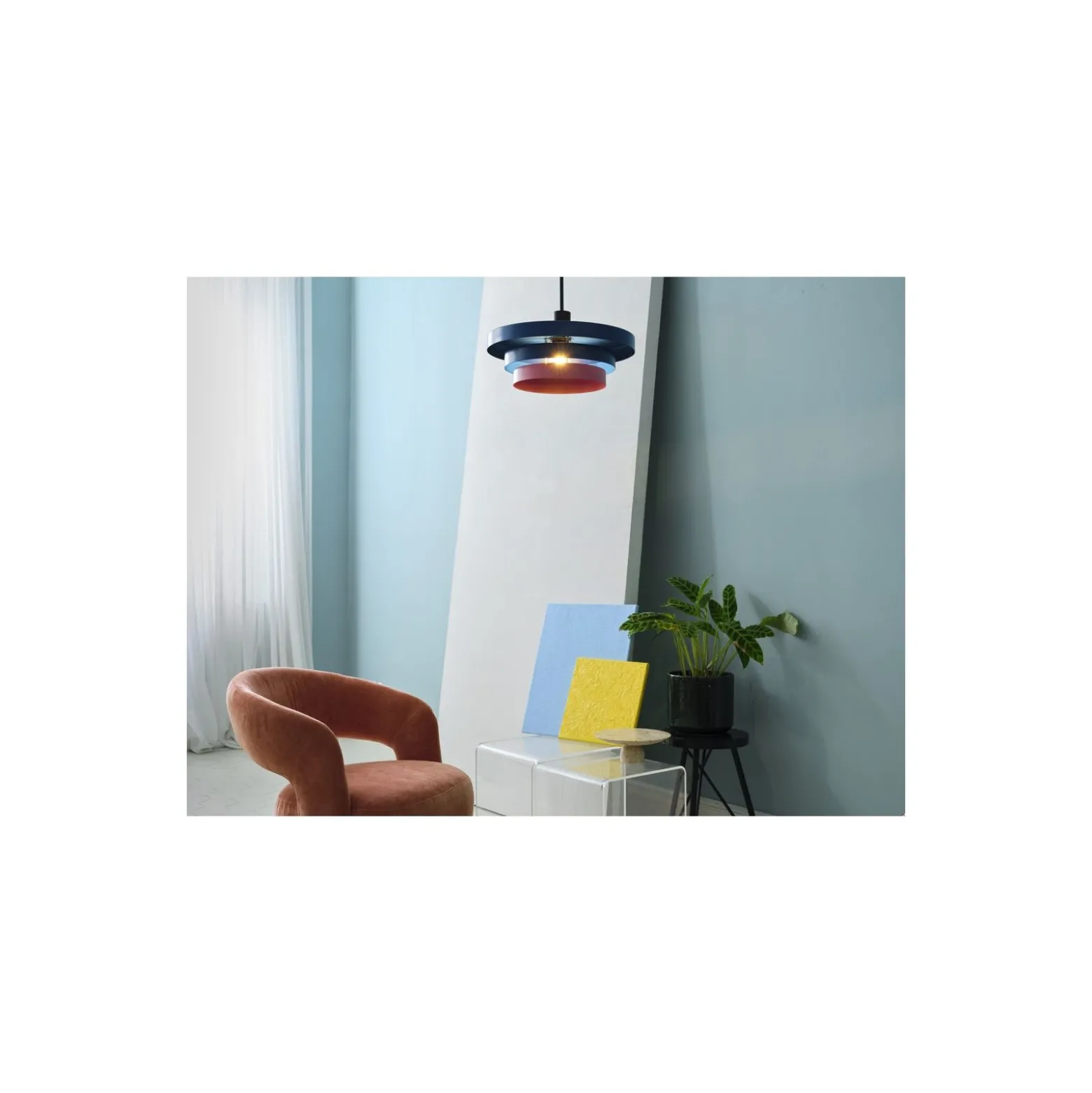 Ledvance LED Pendellampa Decor Layers Pendellampa Stål Blå | Passande för 1x E27