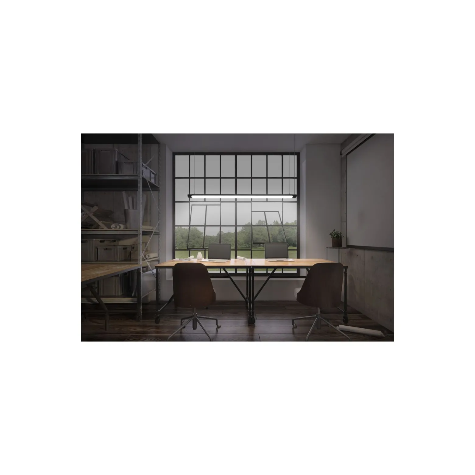 Ledvance LED Pendellampa Office Line Slab Svart 40W 4100lm - 840 Kallvit | Dimbar