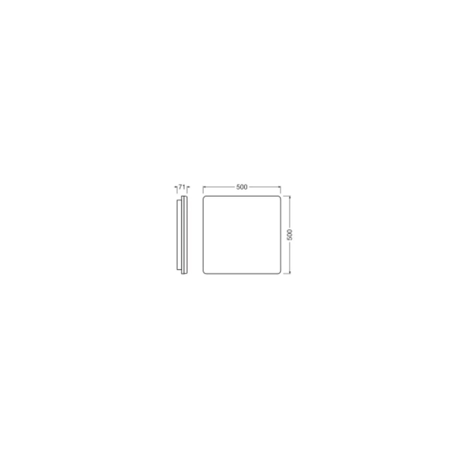 Ledvance LED Plafond Fyrkant Vit 19/27W 3780/2660lm - 830-840 CCT | 500mm - IP54 - Rörelse- och Ljussensor