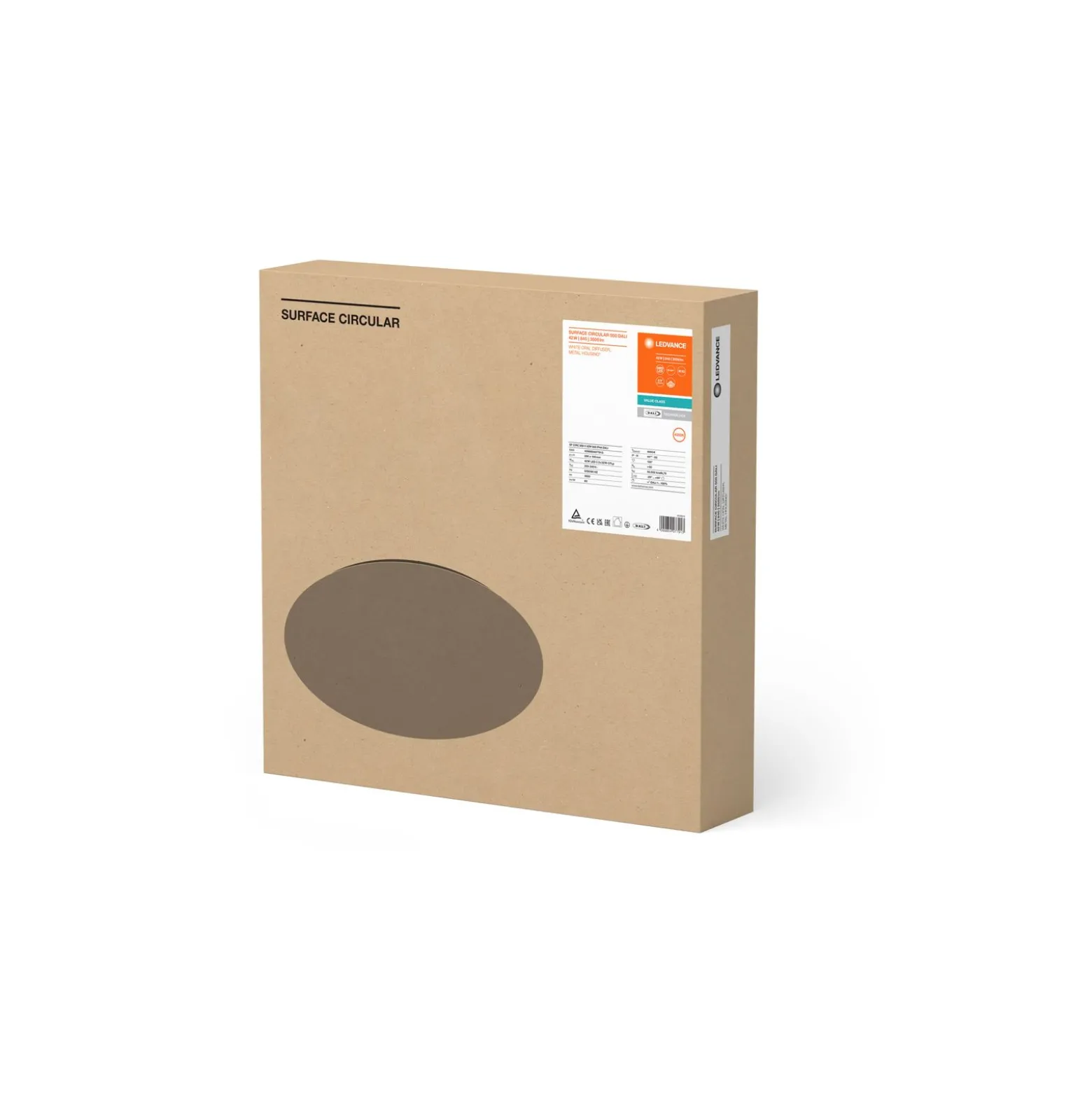 Ledvance LED Plafond Surface Cirkulär 42W 3500lm - 840 Kallvit | 500mm - IP44 - Dali Dimbar