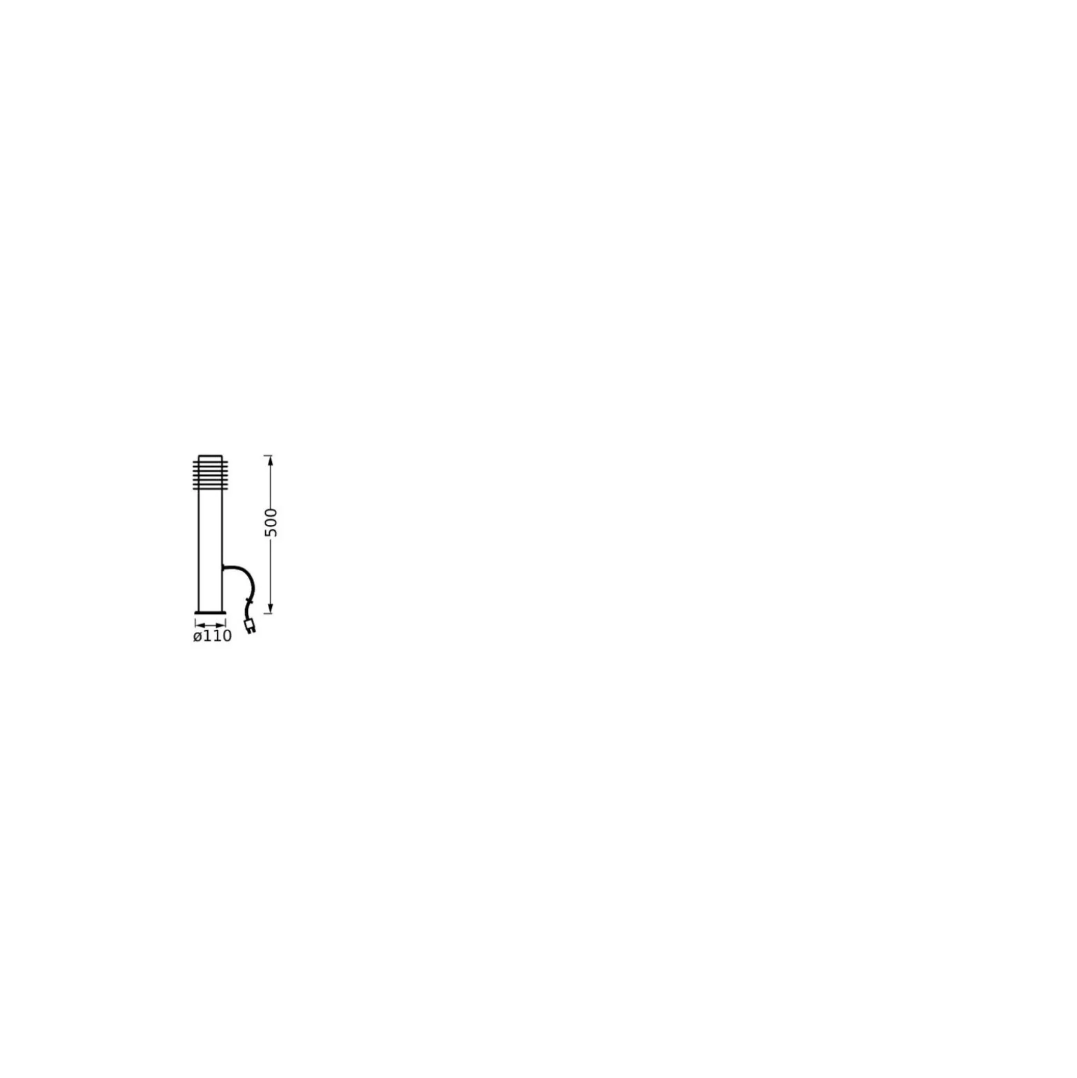Ledvance LED Pollare Rondo Grå 4W 250lm - 830 Varm Vit | 50cm - IP44